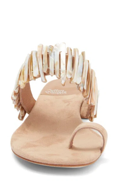 Jeffrey Campbell Undine Toe Loop Sandal In Beige Suede Combo