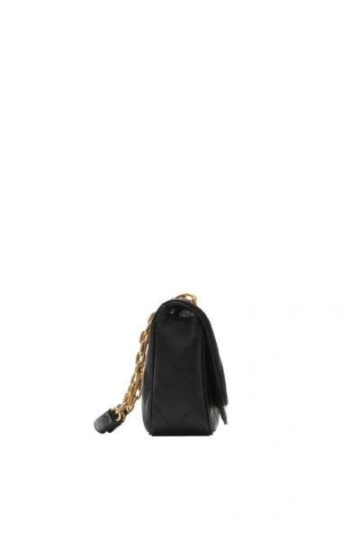 Burberry Small Strand Quilted Leather Shoulder Bag In Black
