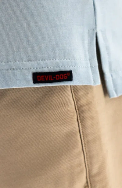 Devil-dog Dungarees Feeder Polo In Melange Sky