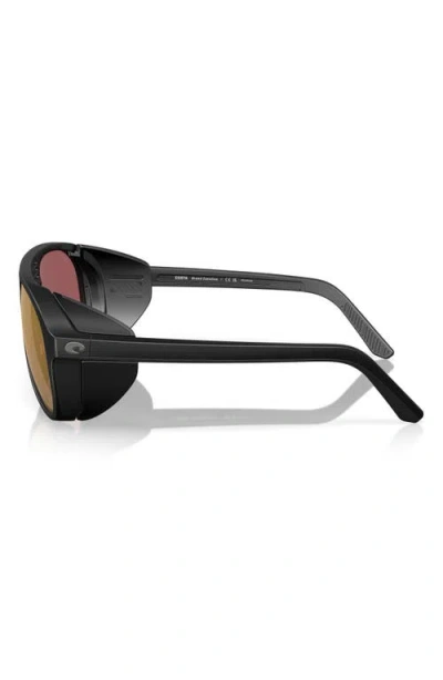 Costa Del Mar 59mm Polarized Pilot Sunglasses In Matte Black/gold Mirror