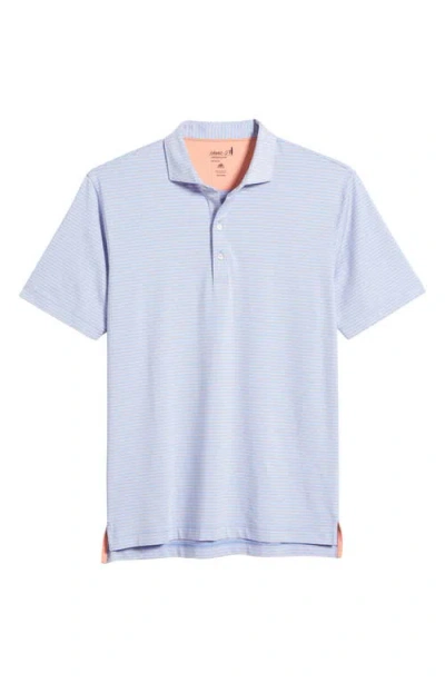 Johnnie-o Michael Stripe Performance Golf Polo In Seychelles