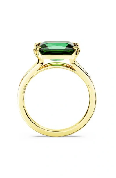 Swarovski Matrix Rectangular Cut Cocktail Ring In Green