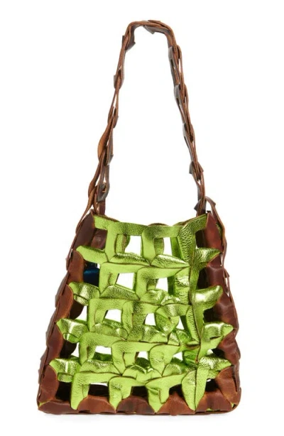 Sc103 Links Leather Shoulder Bag In Halcyon