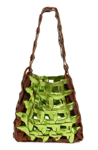 Sc103 Links Leather Shoulder Bag In Halcyon
