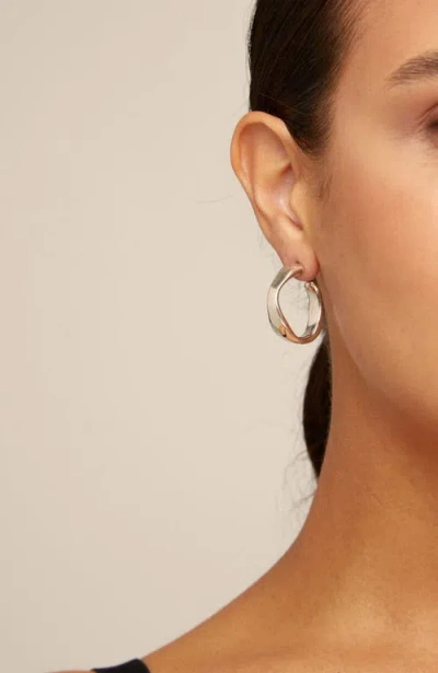 Unode50 Sterling Silver-plated Wide Hoop Earrings In Silver