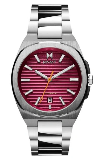 Mvmt Men's Odyssey Ii Automatic Silver Tone Stainless Steel Bracelet Watch, 40mm In Red