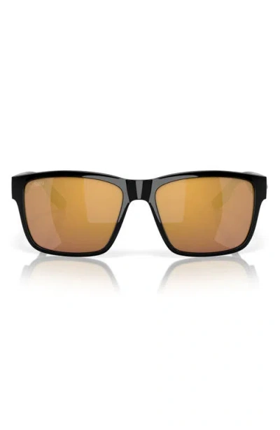 Costa Del Mar Broadbill Ii 58mm Polarized Rectangular Sunglasses In Brown
