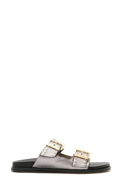 Allsaints Goat Leather Magda Studded Leather Sandals In Silver