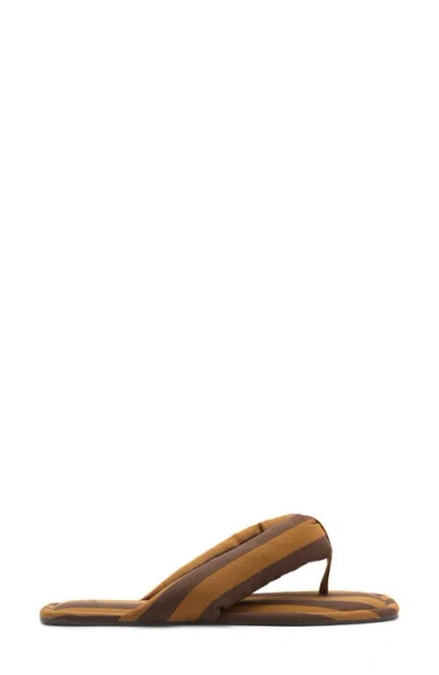 Mango Stripe Puffer Flip Flop In Brown
