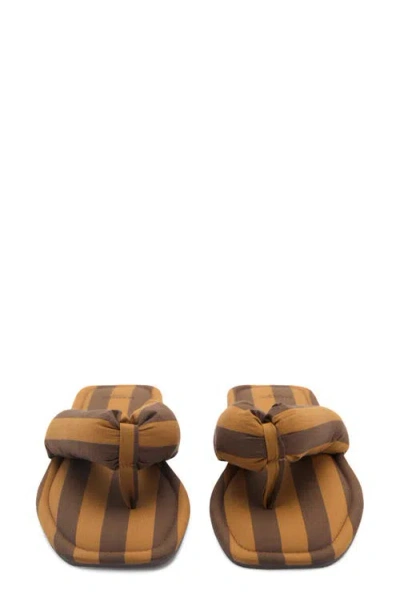 Mango Stripe Puffer Flip Flop In Brown