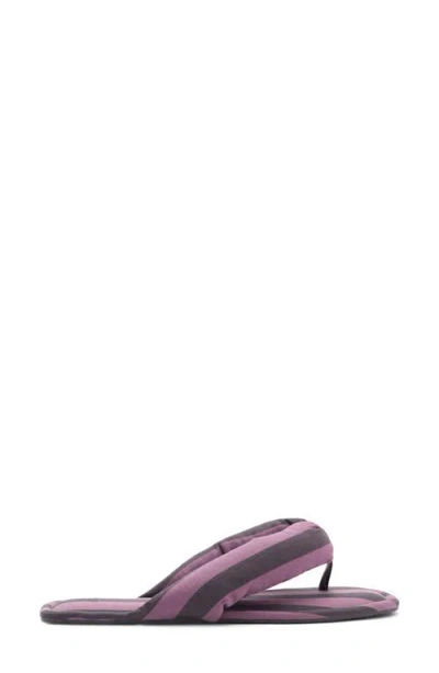 Mango Stripe Puffer Flip Flop In Plum