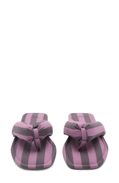 Mango Stripe Puffer Flip Flop In Plum