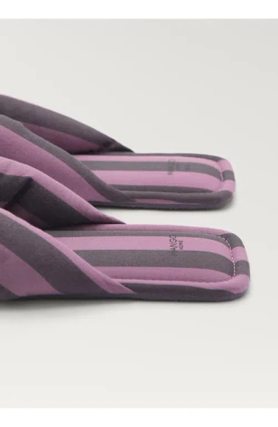 Mango Stripe Puffer Flip Flop In Plum