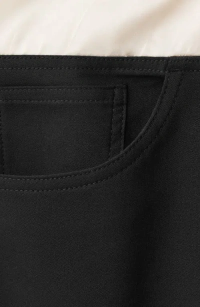 Mango Drawstring Wide Leg Pants In Black