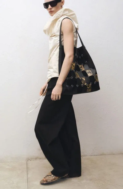 Mango Drawstring Wide Leg Pants In Black