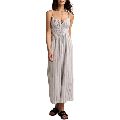 Lucky Brand Stripe Wide Leg Jumpsuit In Grey Stripe