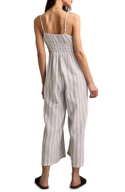 Lucky Brand Stripe Wide Leg Jumpsuit In Grey Stripe