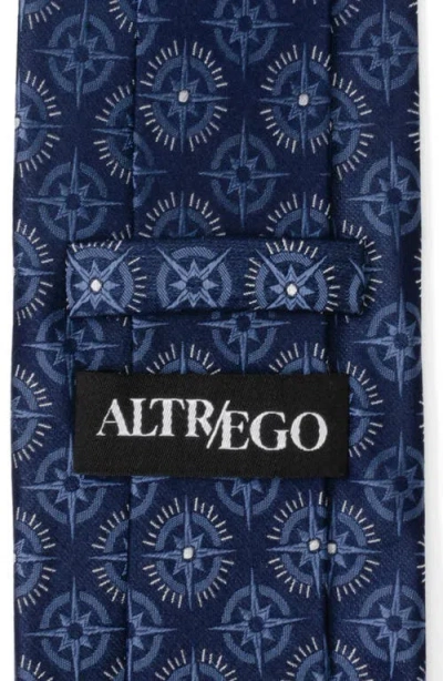 Cufflinks, Inc . Compass Hidden Message Silk Tie In Blue