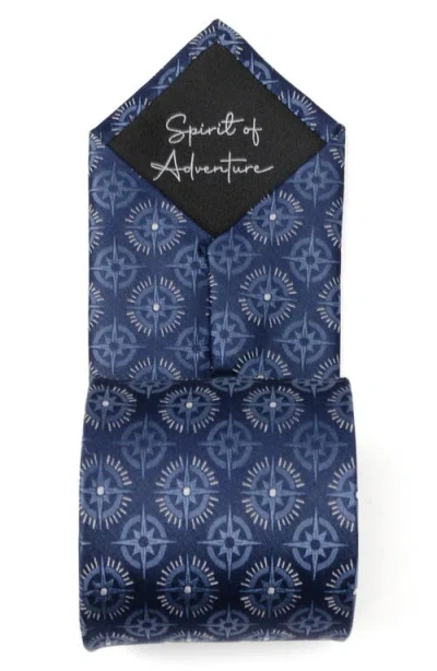 Cufflinks, Inc . Compass Hidden Message Silk Tie In Blue