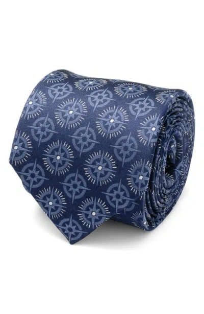 Cufflinks, Inc . Compass Hidden Message Silk Tie In Blue