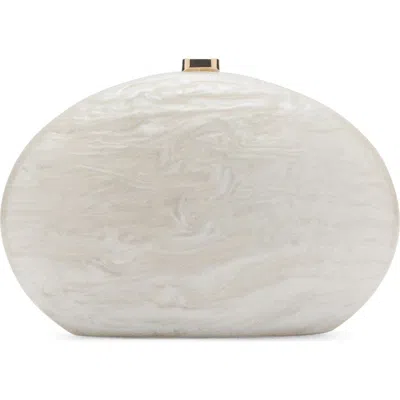 Mango Oval Frame Clutch In Ivory White