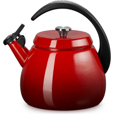 Le Creuset 2.2-quart Enameled Stainless Steel Whistling Cloche Kettle In Cerise