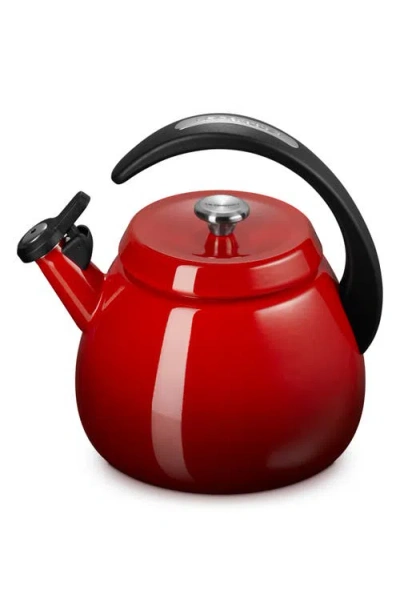 Le Creuset 2.2-quart Enameled Stainless Steel Whistling Cloche Kettle In Cerise