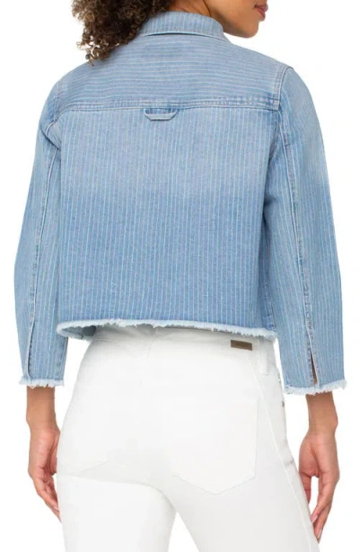 Liverpool Los Angeles Stripe Crop Denim Shacket In Sunset Stripe