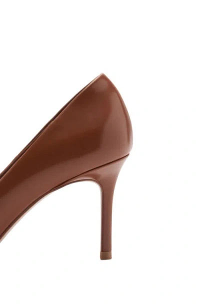 Mango Pointed Toe Pump In Cognac