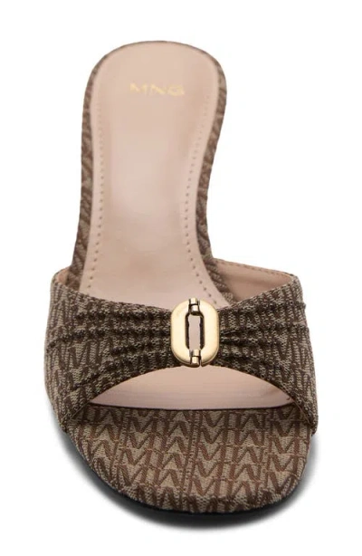 Mango Slide Sandal In Brown