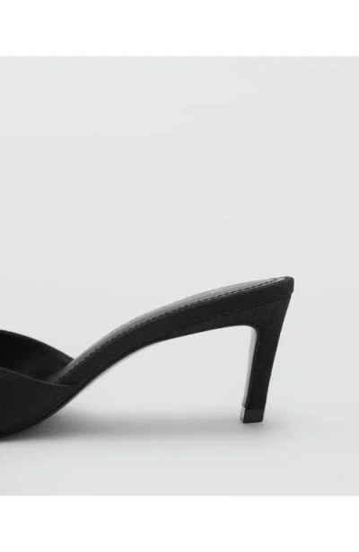 Mango Jacquard Kitten Heel In Black