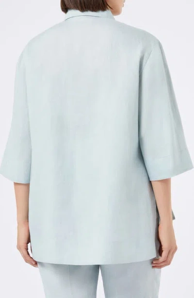 Marina Rinaldi A Uscita Florida Linen Shirt In Sage Green