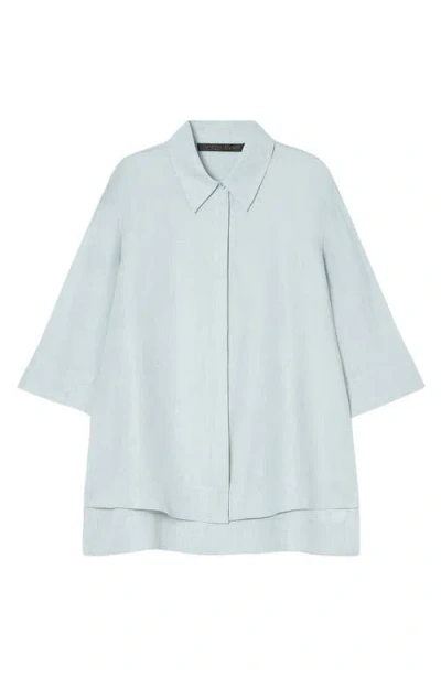 Marina Rinaldi A Uscita Florida Linen Shirt In Sage Green