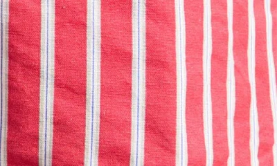 Damson Madder Krissy Stripe Organic Cotton & Linen Boxer Shorts In Red