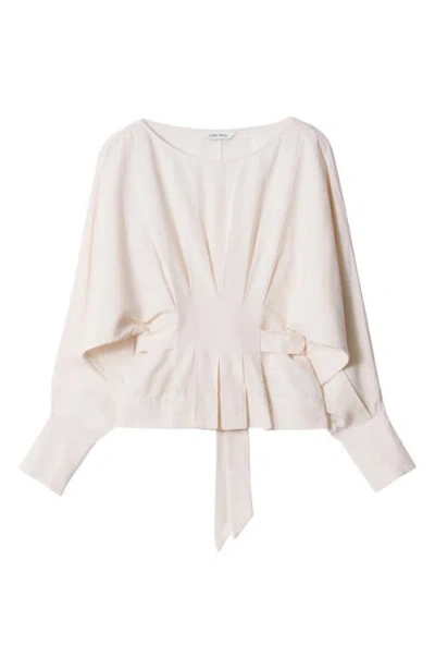 & Other Stories Vanessa Pleated Tie Back Top In White Dusty Light