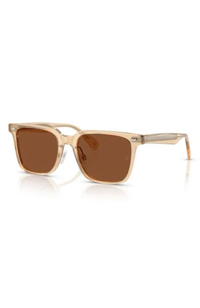 Oliver Peoples 52mm Rectangular Polarized Sunglasses In Brown
