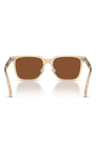 Oliver Peoples 52mm Rectangular Polarized Sunglasses In Brown