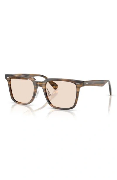 Oliver Peoples 52mm Rectangular Polarized Sunglasses In Brown