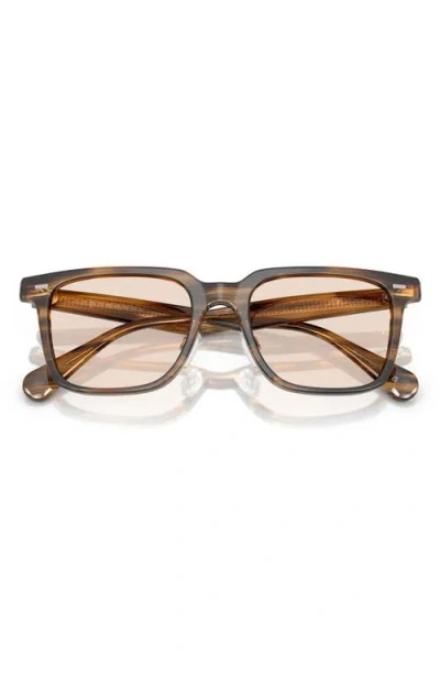 Oliver Peoples 52mm Rectangular Polarized Sunglasses In Brown