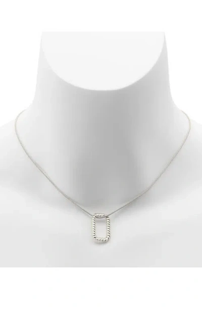 Allsaints Rope Hex Link Pendant Necklace In Rhodium