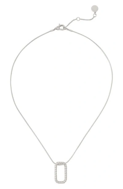Allsaints Rope Hex Link Pendant Necklace In Rhodium