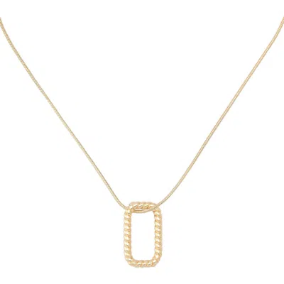 Allsaints Rope Hex Link Pendant Necklace In Gold