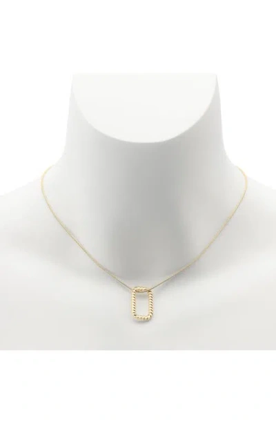 Allsaints Rope Hex Link Pendant Necklace In Gold