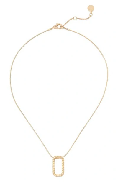 Allsaints Rope Hex Link Pendant Necklace In Gold