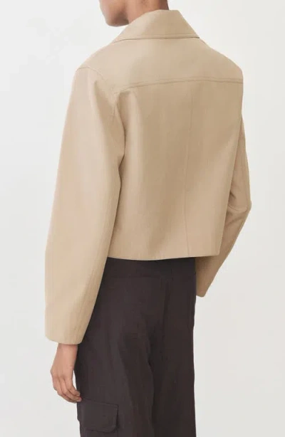 Mango Cotton Blend Jacket In Khaki