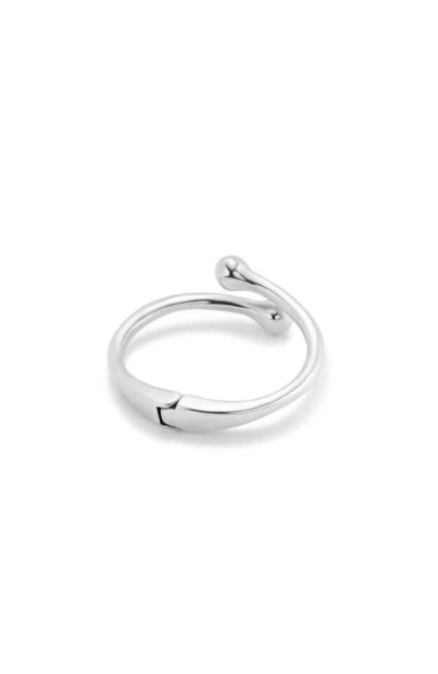 Unode50 Sterling Silver Plated Metal Alloy Rigid Bracelet With Internal Spring In Silver