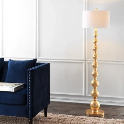 Jonathan Y Adriana 62.5" Contemporary Transitional Metal Led Floor Lamp, Gold Painting In Gold Painting