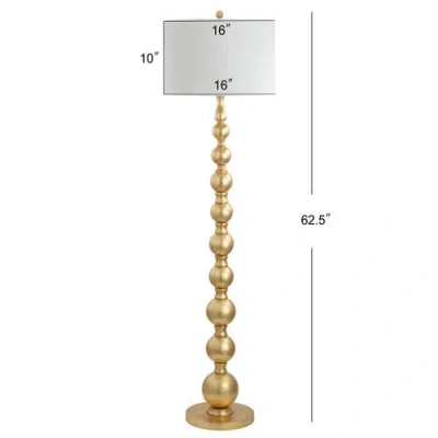 Jonathan Y Adriana 62.5" Contemporary Transitional Metal Led Floor Lamp, Gold Painting In Gold Painting