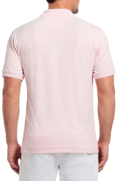 Robert Graham Elias Basket Weave Jacquard Knit Polo In Pink