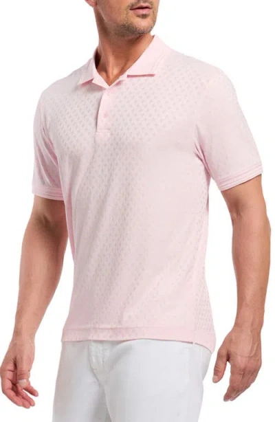 Robert Graham Elias Basket Weave Jacquard Knit Polo In Pink